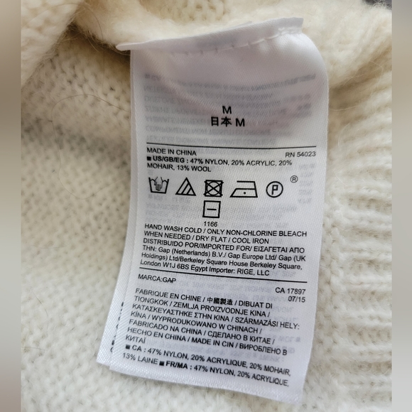 GAP | Ivory/Multicolor Fair Isle Mohair Wool Blend Pullover Knit Sweater - Picture 5 of 10